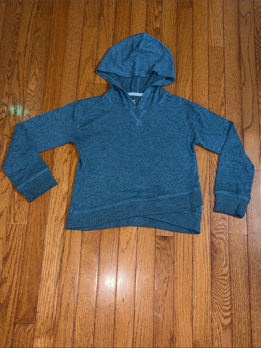 Xersion Teal Knit Hoodie Sweatshirt